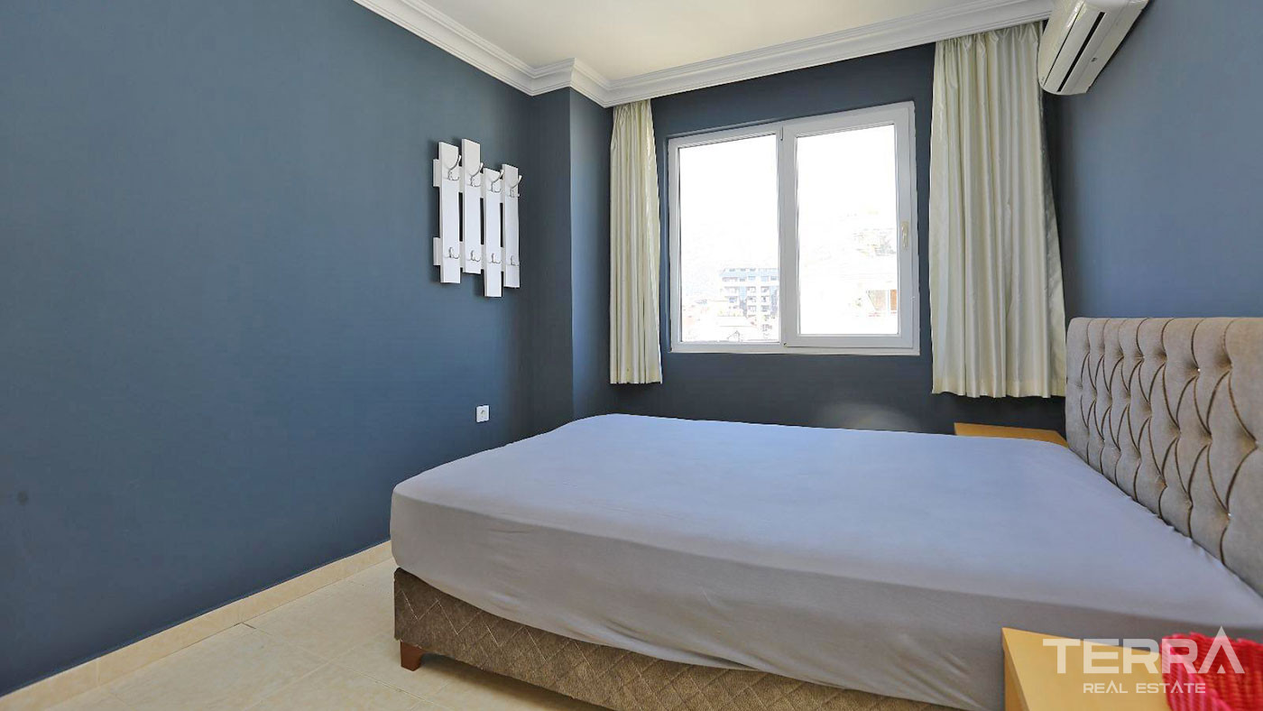 Apartament 2+1 z widokiem na morze i zamek w doskonałej lokalizacji w centrum Alanyi - 96451