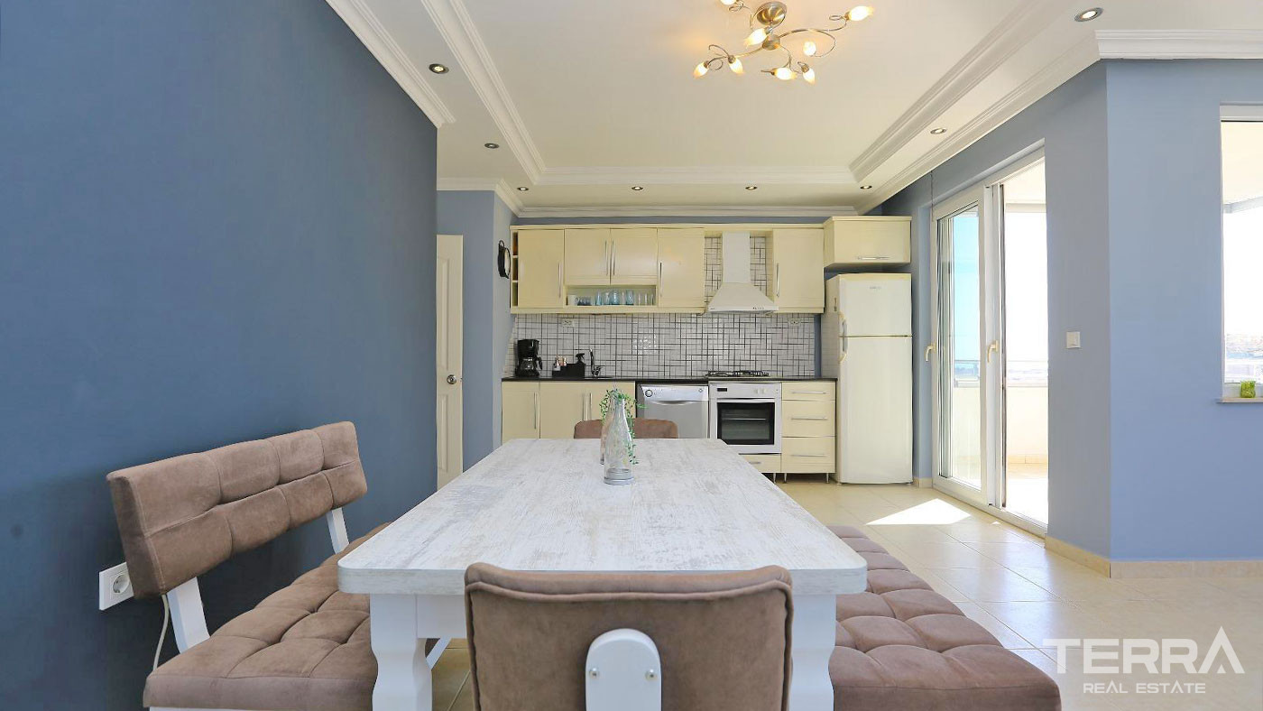 Apartament 2+1 z widokiem na morze i zamek w doskonałej lokalizacji w centrum Alanyi - 96458