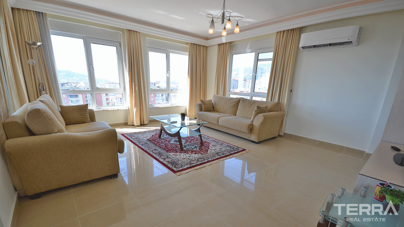 Apartament na sprzedaż w Utopia Residence, Alanya z widokiem na zamek i morze - 97748