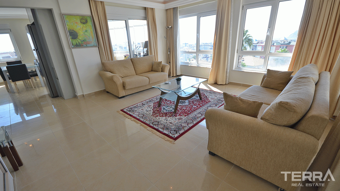 Apartament na sprzedaż w Utopia Residence, Alanya z widokiem na zamek i morze - 97749