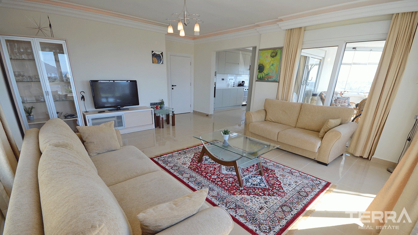 Apartament na sprzedaż w Utopia Residence, Alanya z widokiem na zamek i morze - 97752
