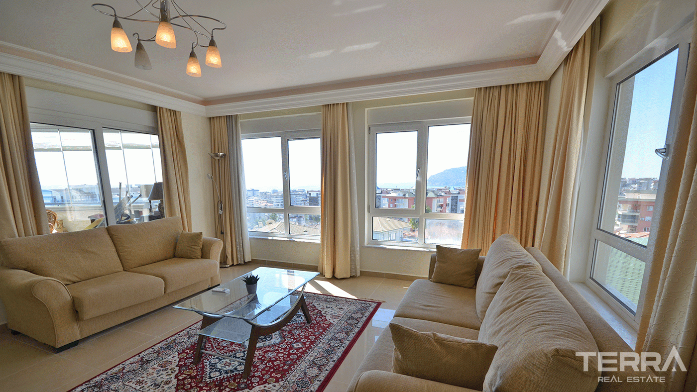 Apartament na sprzedaż w Utopia Residence, Alanya z widokiem na zamek i morze - 97753