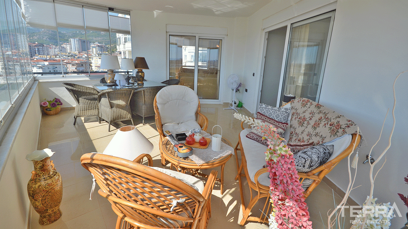 Apartament na sprzedaż w Utopia Residence, Alanya z widokiem na zamek i morze - 97769