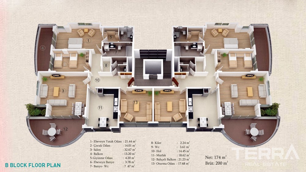 Geräumigen Apartments in der Nähe von Alanya Stadtzentrum - 4597