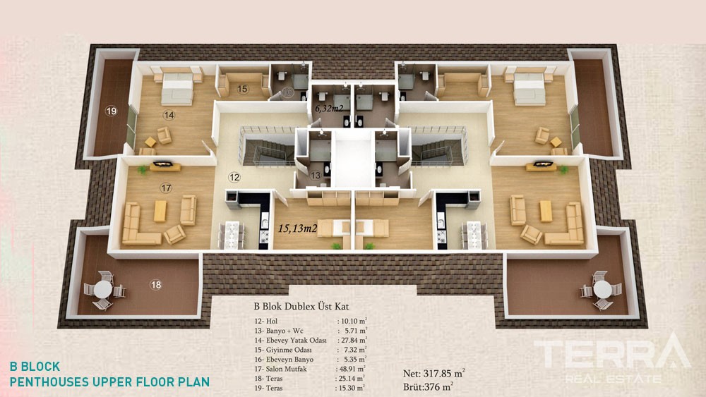 Geräumigen Apartments in der Nähe von Alanya Stadtzentrum - 4599