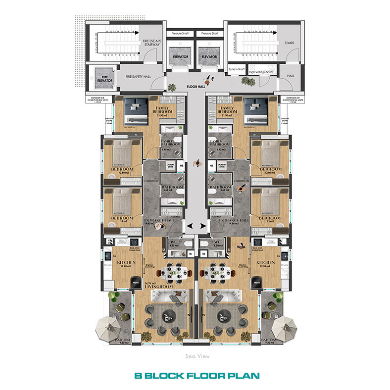 High-Status Apartments in a Unique Residence in Lara, Antalya - 99037