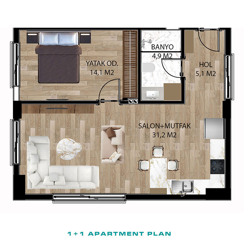 New Apartments with Luxurious Interior Features in Altıntaş, Antalya - 100992