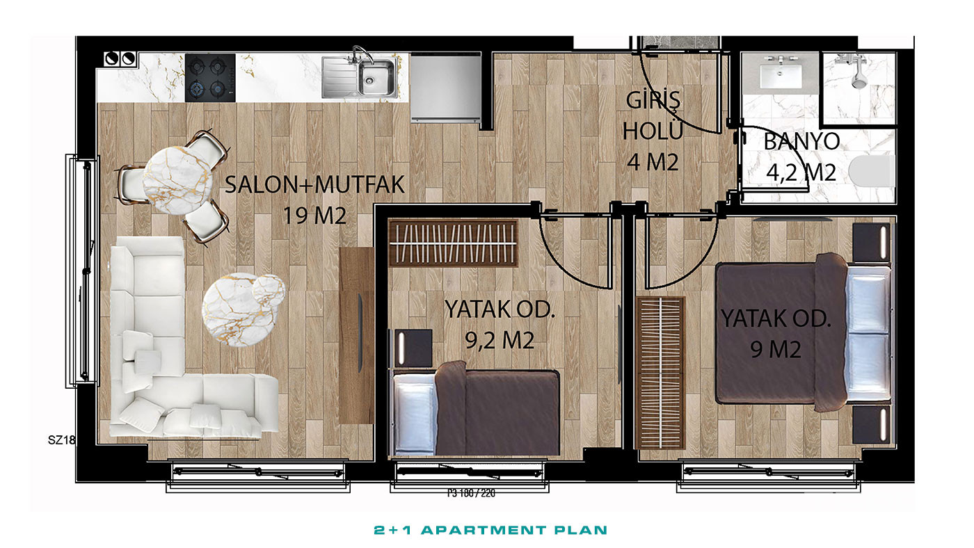 New Apartments with Luxurious Interior Features in Altıntaş, Antalya - 100993