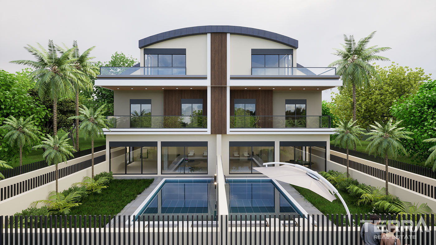 Semi-Detached Antalya Villas with Exclusive Amenities in Konyaaltı
