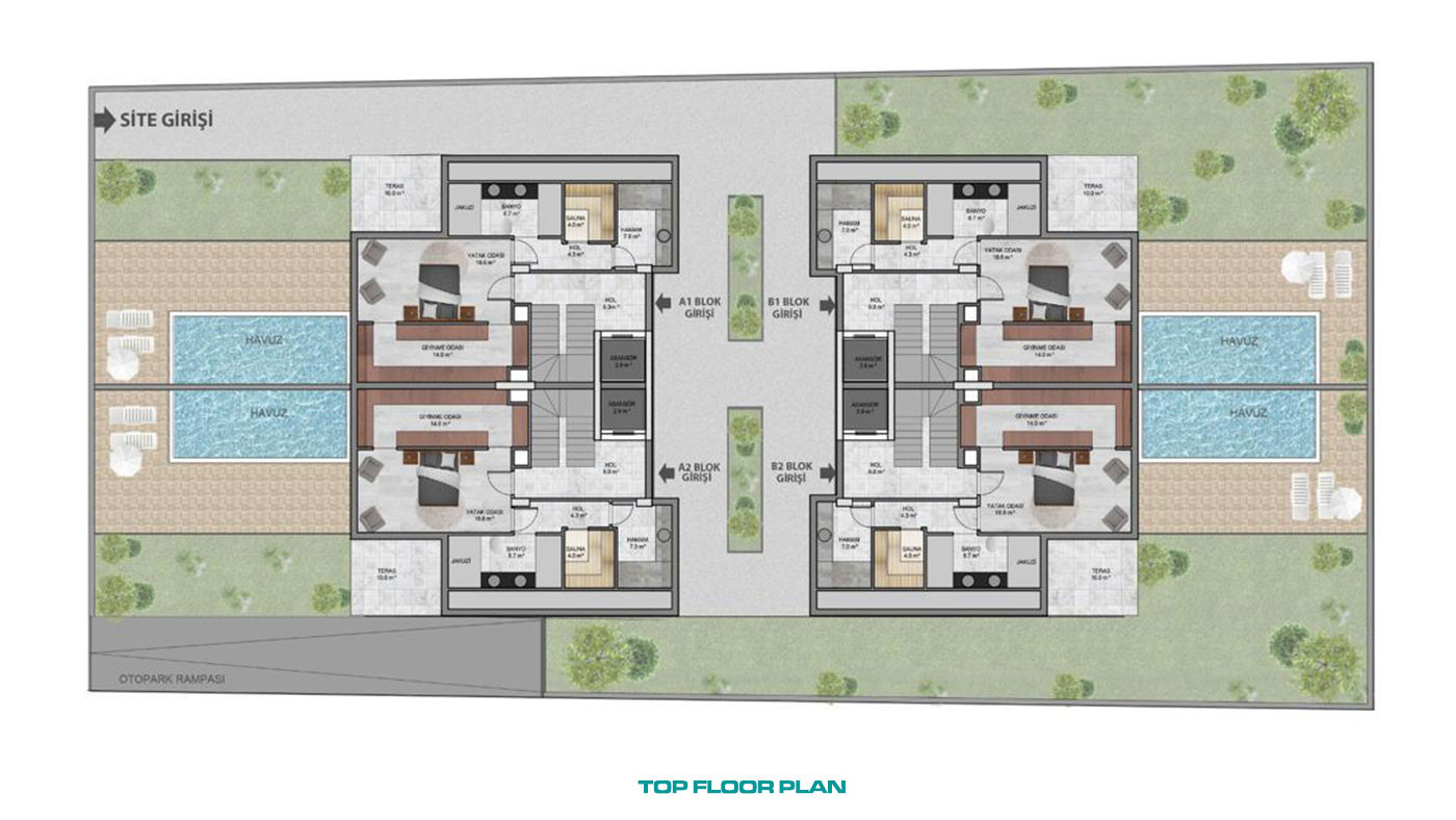 Semi-Detached Antalya Villas with Exclusive Amenities in Konyaaltı - 101100