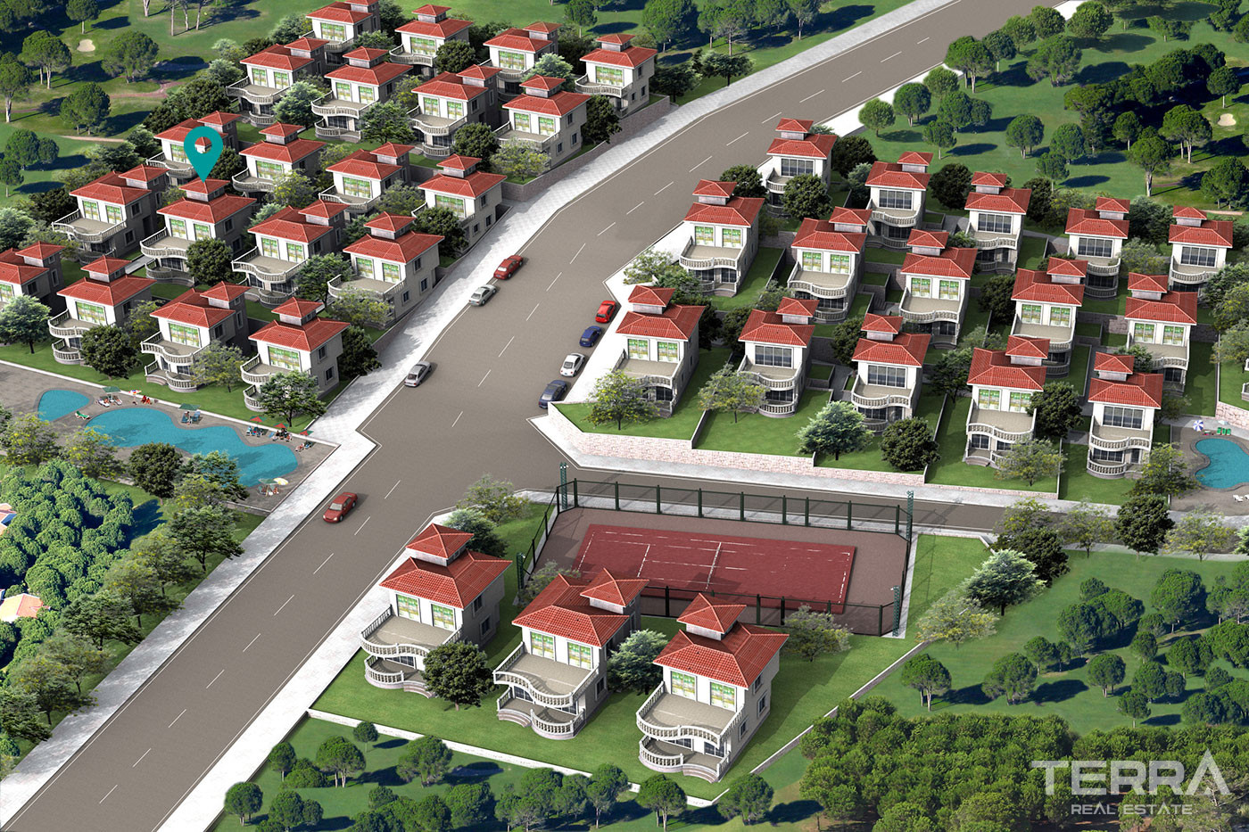 Sea View Alanya Villa for Sale in Tepe Villa Resort Near Town Center - 101138