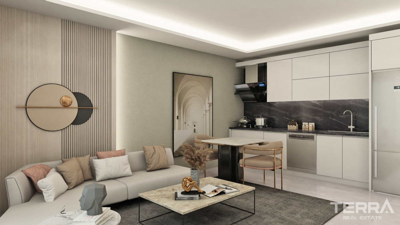 Central Apartments with Shared Pool and Modern Amenities in Alanya - 101567