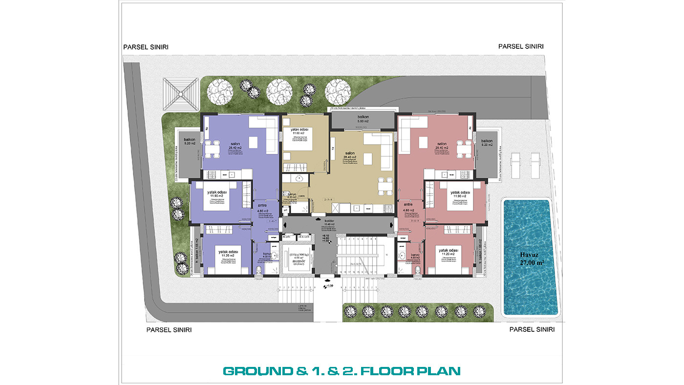 Central Apartments with Shared Pool and Modern Amenities in Alanya - 101572