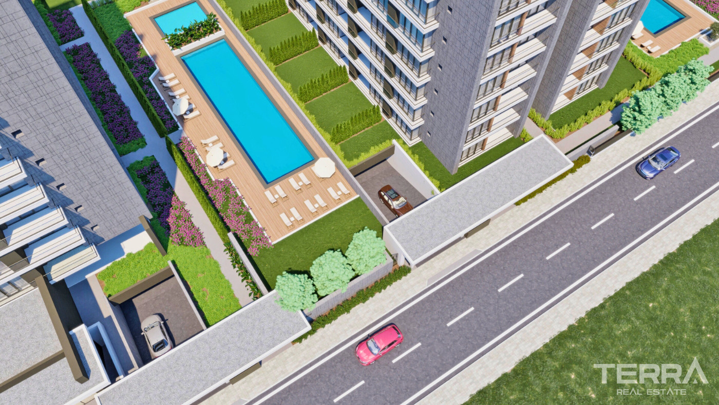 New Apartments in a Complex with Indoor Car Park in Altıntaş, Antalya - 101629