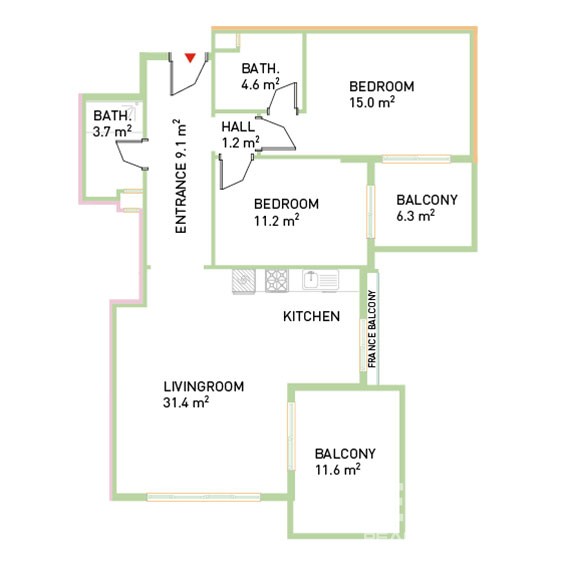 Olive City in Alanya Oba, 2-Zimmer-Wohnung zu verkaufen - 4787