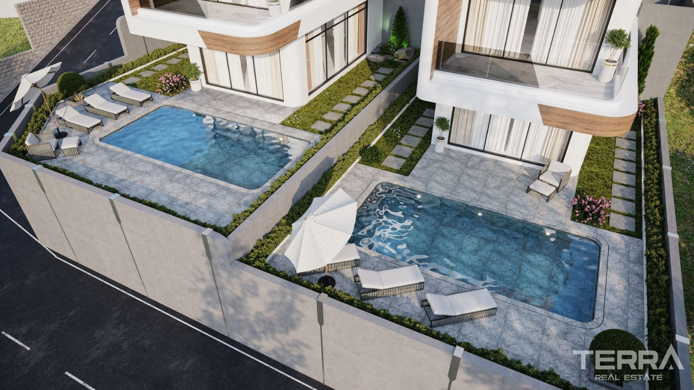 Modern Hillside Villas with Private Pools in a Quiet Part of Alanya - 102526