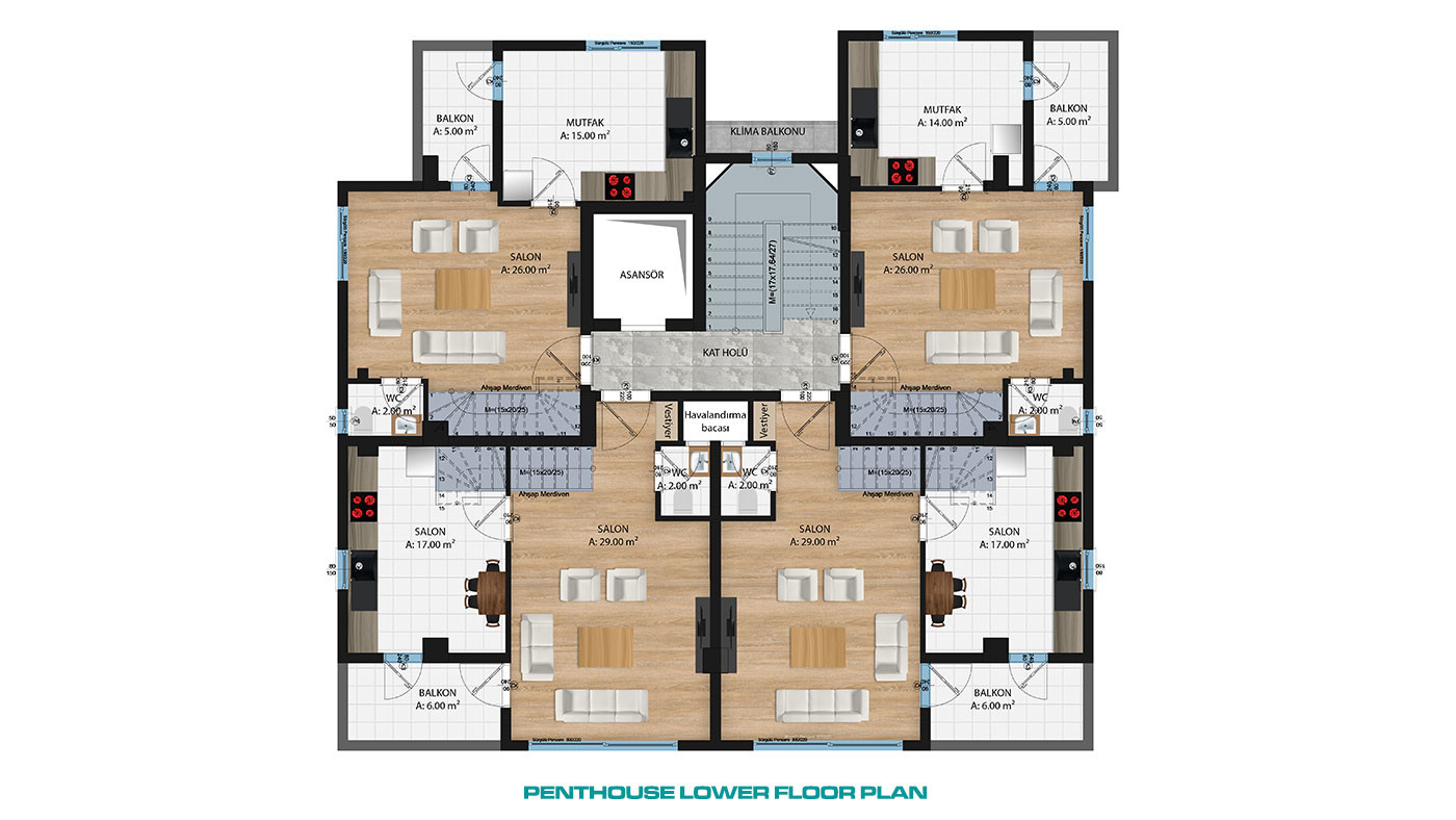 Elegant Apartments Near the Sea in Antalya's Prestigious Location - 102400