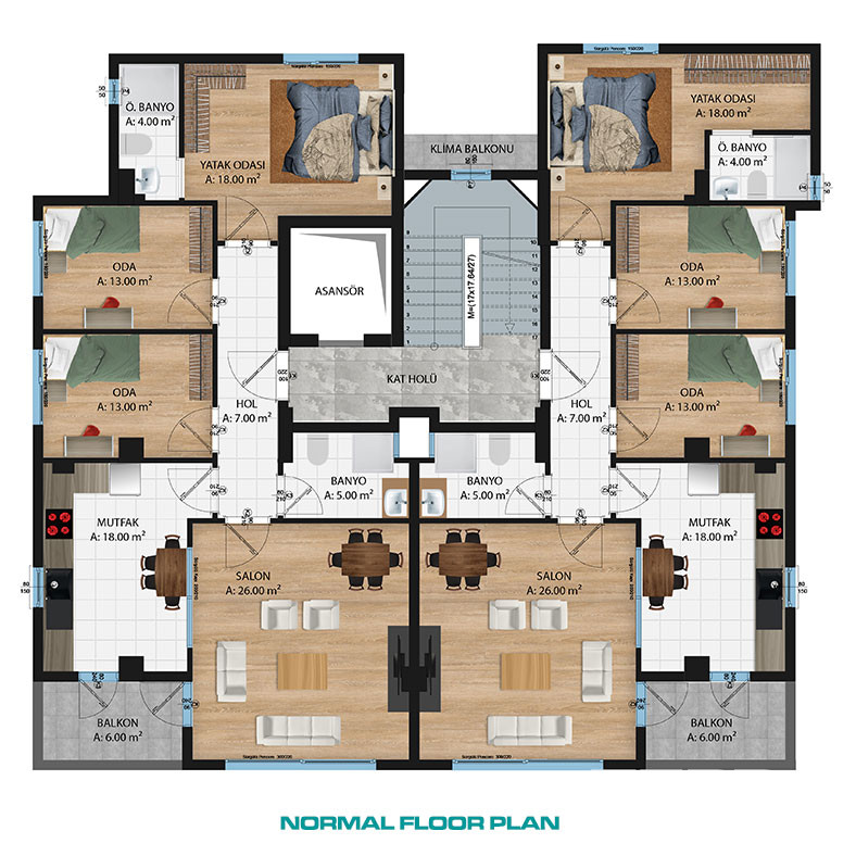 Elegant Apartments Near the Sea in Antalya's Prestigious Location - 102399