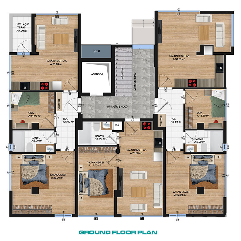 Elegant Apartments Near the Sea in Antalya's Prestigious Location - 102402