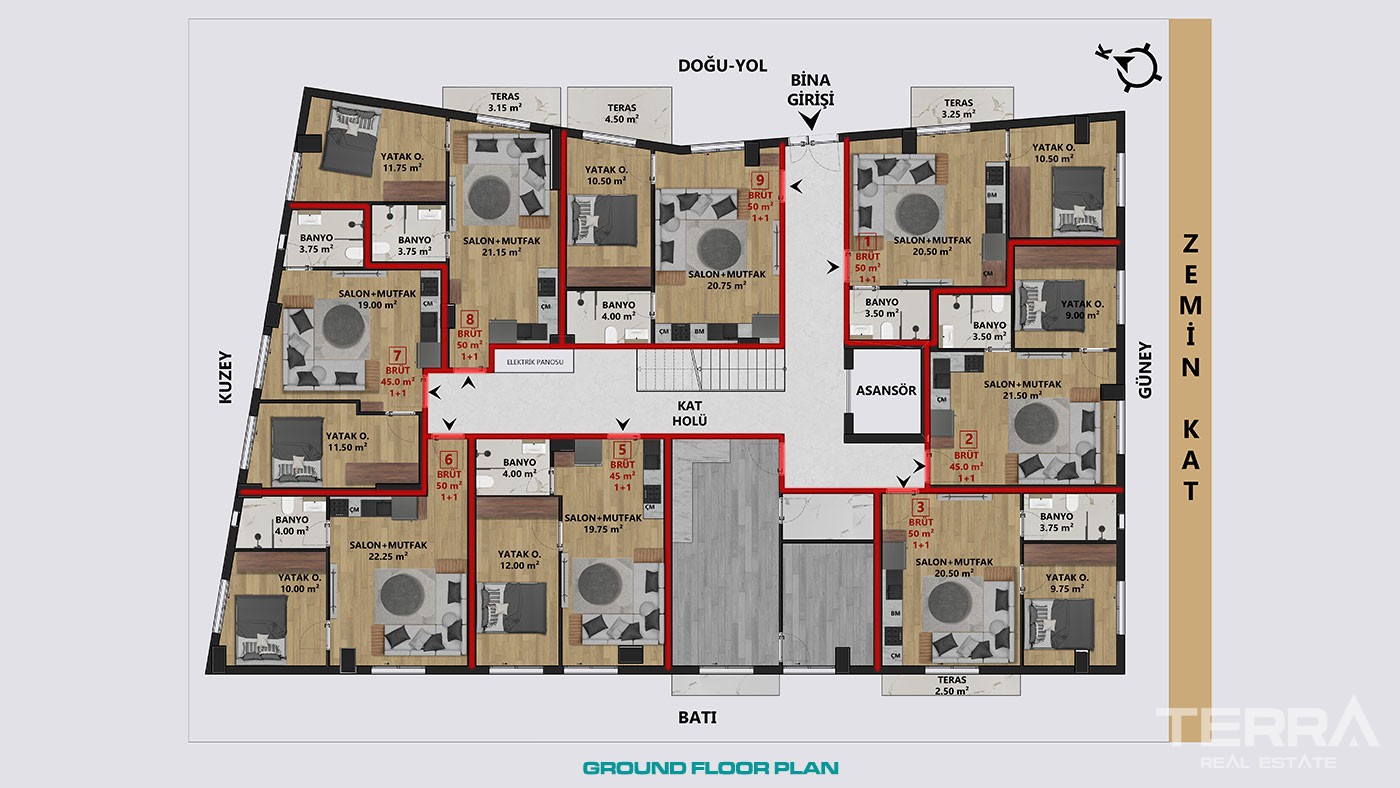 Convenient and Modern Lifestyle From Central Antalya Apartments - 102511