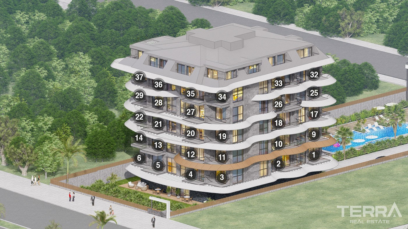 Stylish Beachfront Apartments in Peaceful Location of Kestel, Alanya - 102566