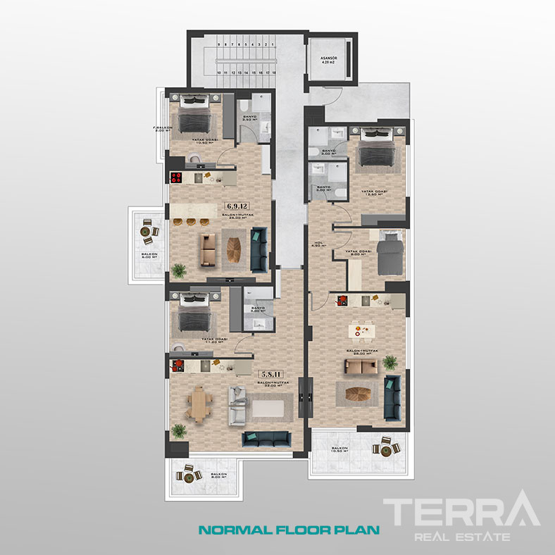 Move-in Ready Apartments in Alanya Just Steps From The Kargıcak Beach - 102722