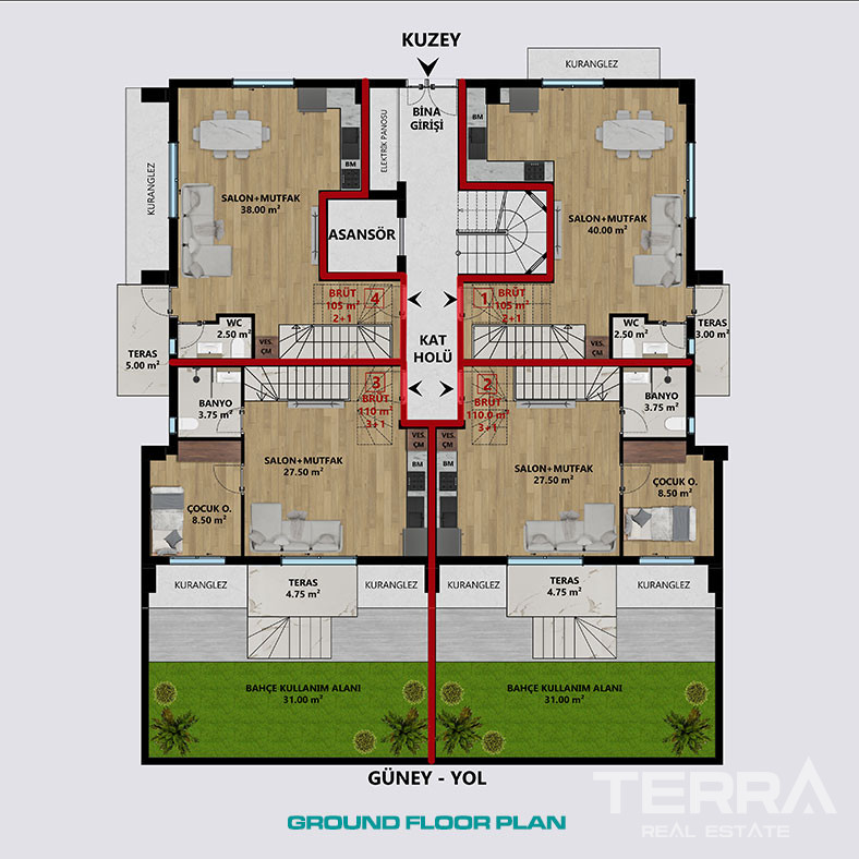Apartments Near Daily Amenities and University in Konyaaltı, Antalya - 102736