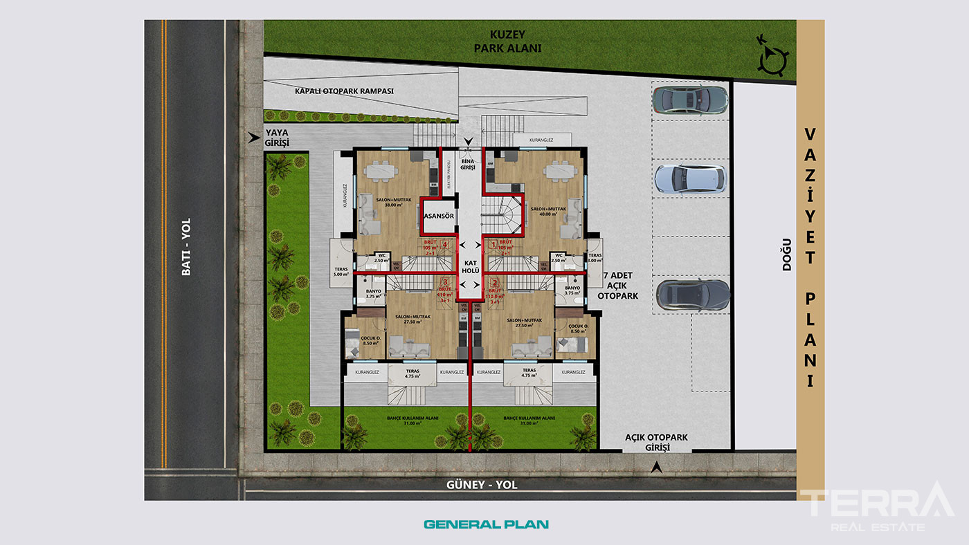 Apartments Near Daily Amenities and University in Konyaaltı, Antalya - 102737