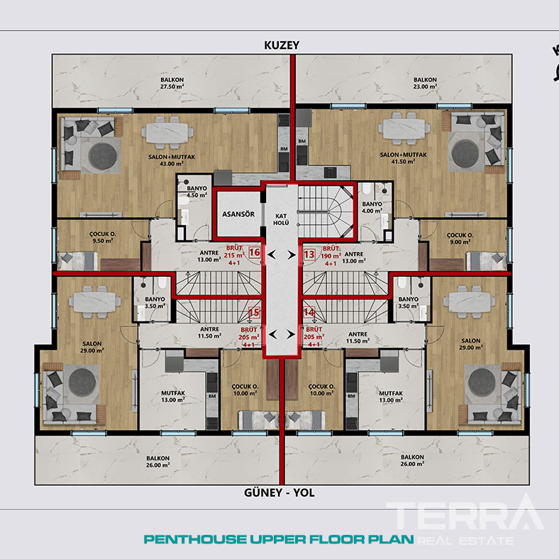 Apartments Near Daily Amenities and University in Konyaaltı, Antalya - 102741