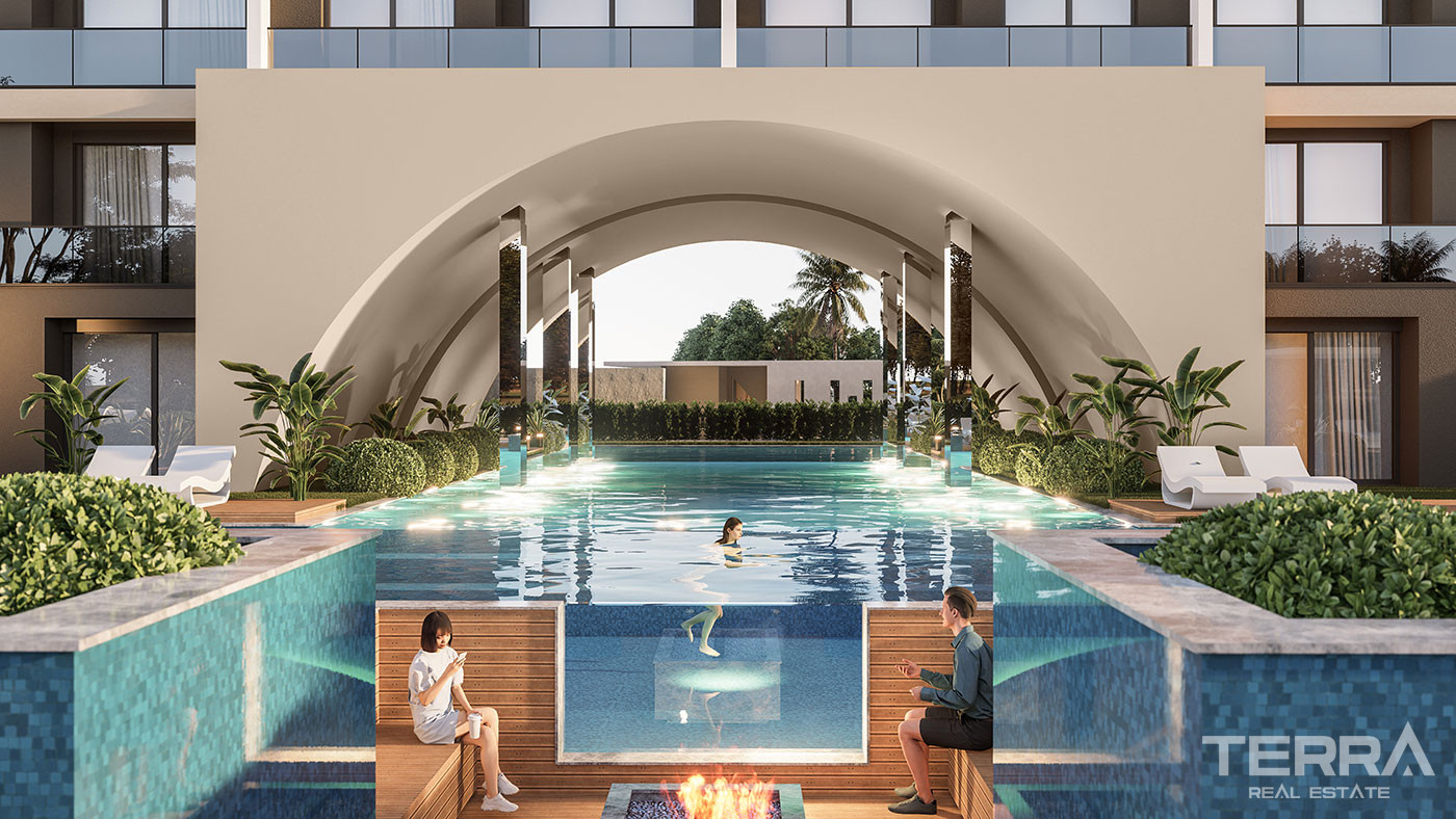 Elegant Apartments in a Luxury Complex with Swim-Up Pool in Altıntaş - 102803