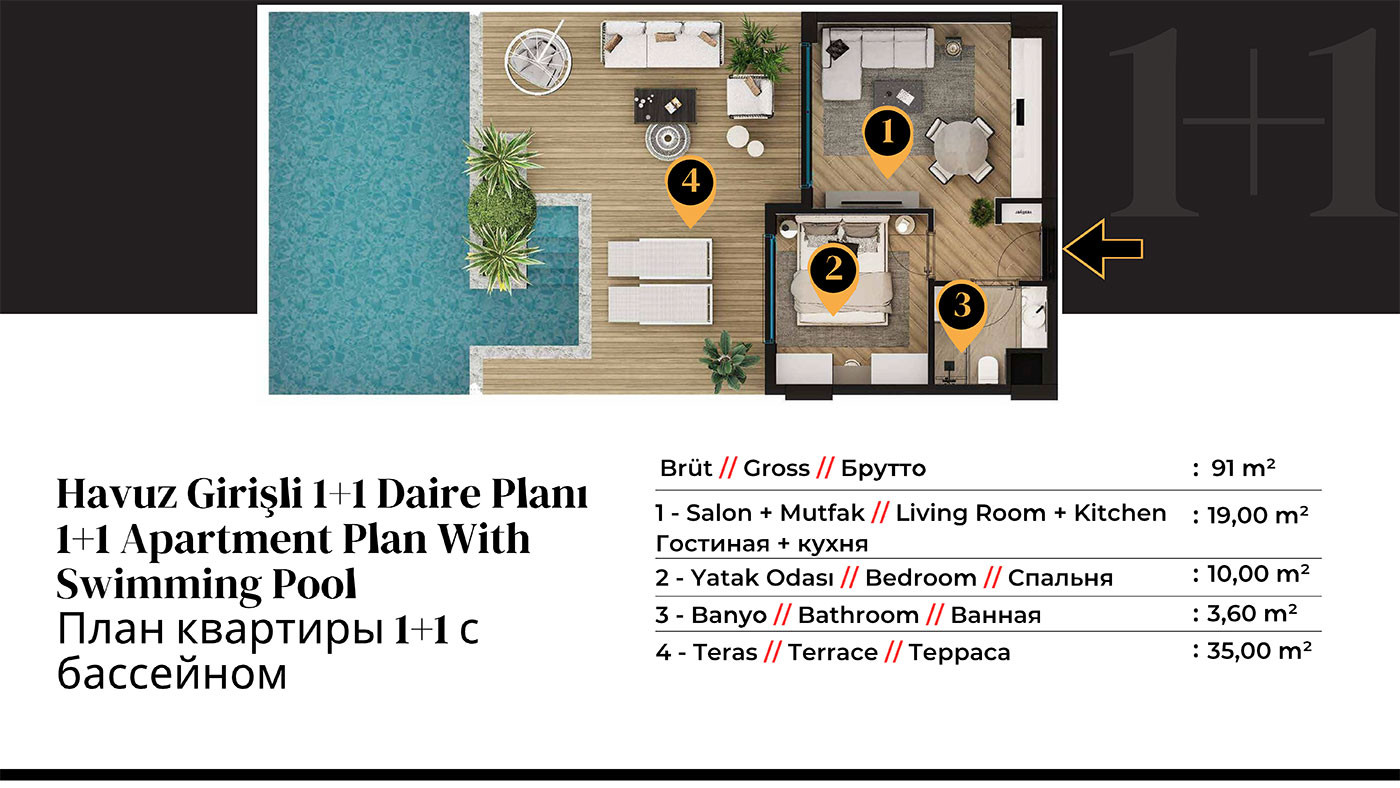 Elegant Apartments in a Luxury Complex with Swim-Up Pool in Altıntaş - 102809