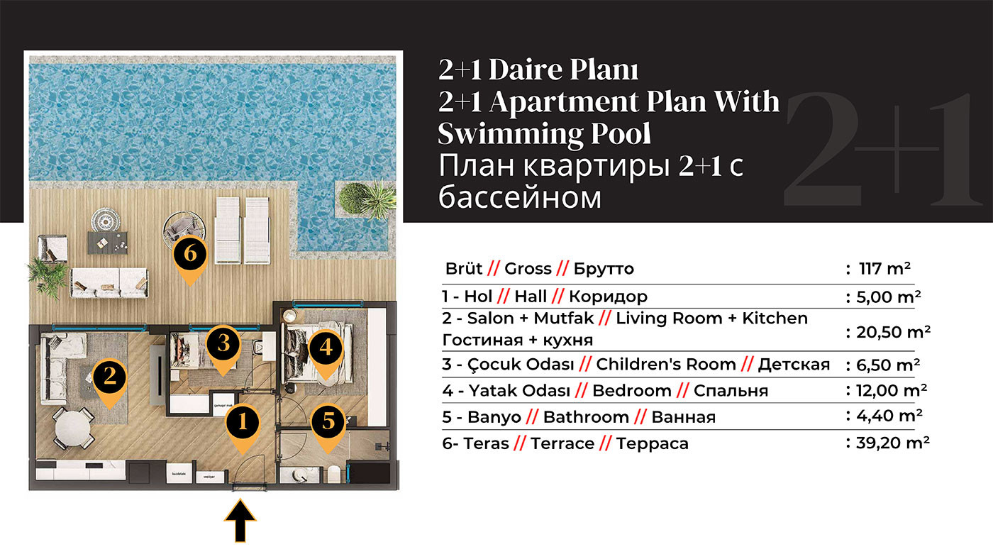 Elegant Apartments in a Luxury Complex with Swim-Up Pool in Altıntaş - 102812