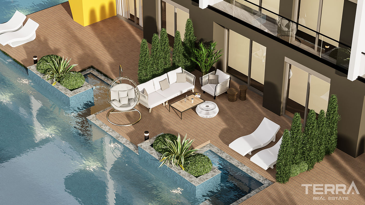 Elegant Apartments in a Luxury Complex with Swim-Up Pool in Altıntaş - 102824