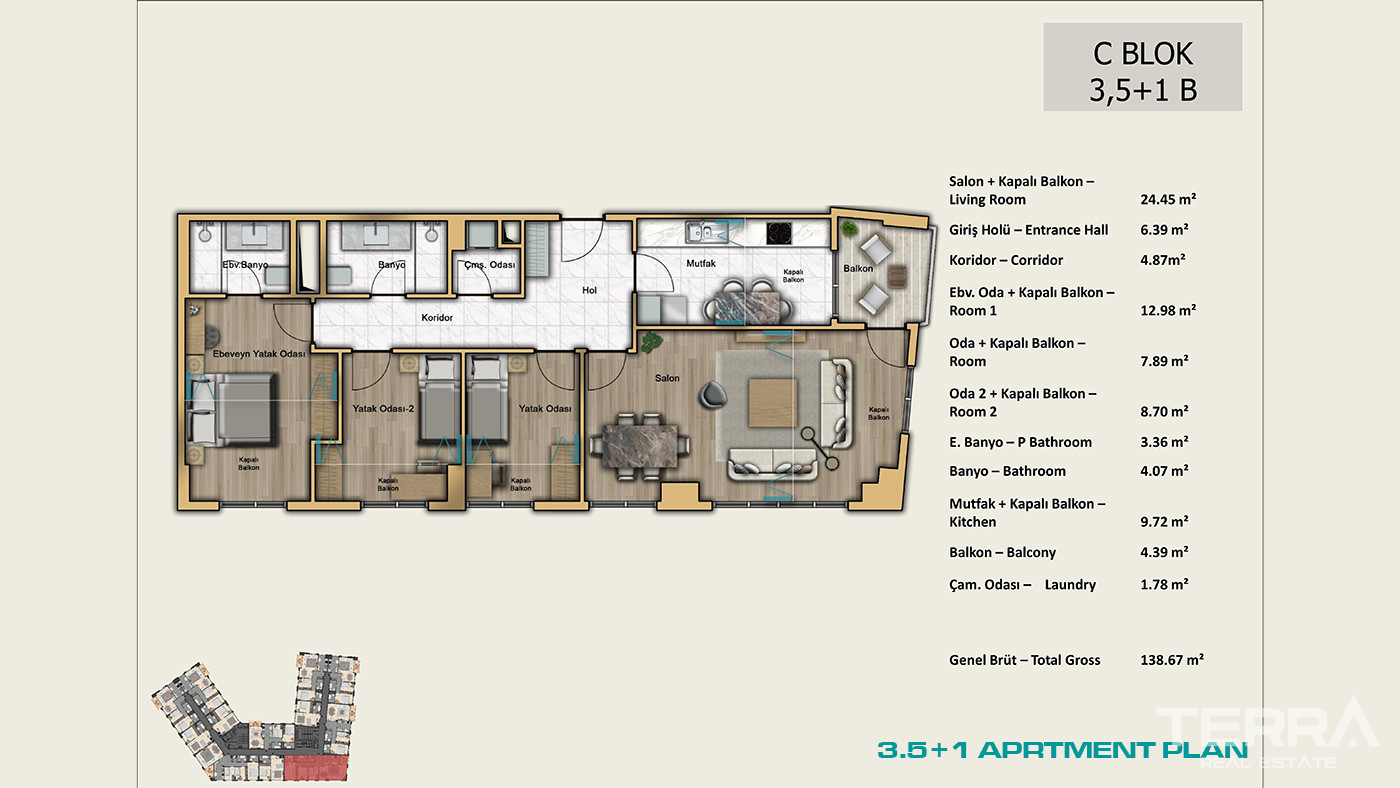 İstanbul Apartments for Sale Close to Universities and Shopping Malls - 103016