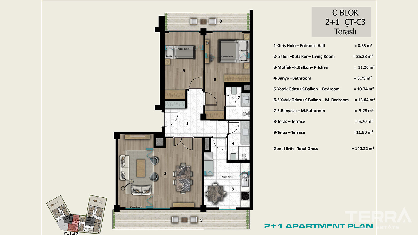 İstanbul Apartments for Sale Close to Universities and Shopping Malls - 103019