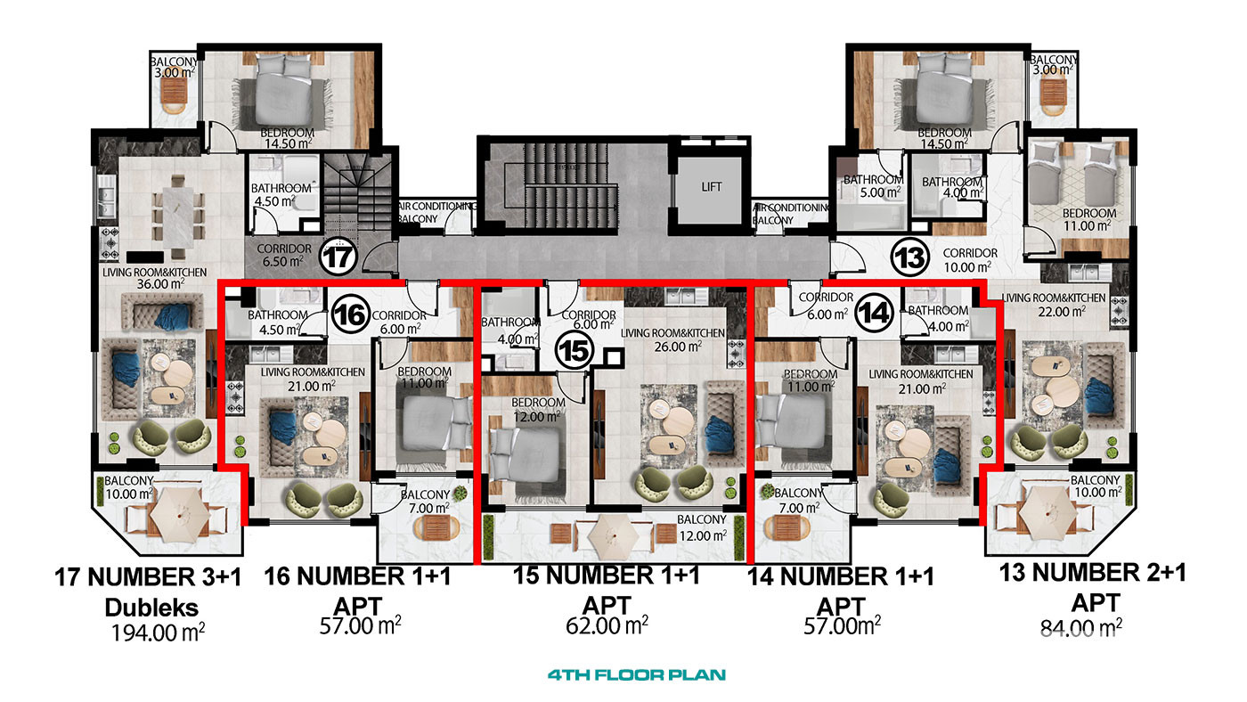 Eleganckie apartamenty w Oba, Alanya: blisko plaży i centrum - 103197