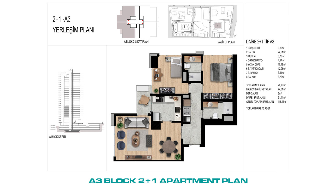 Sea View Apartments for Sale in Ataşehir, Istanbul - 103385