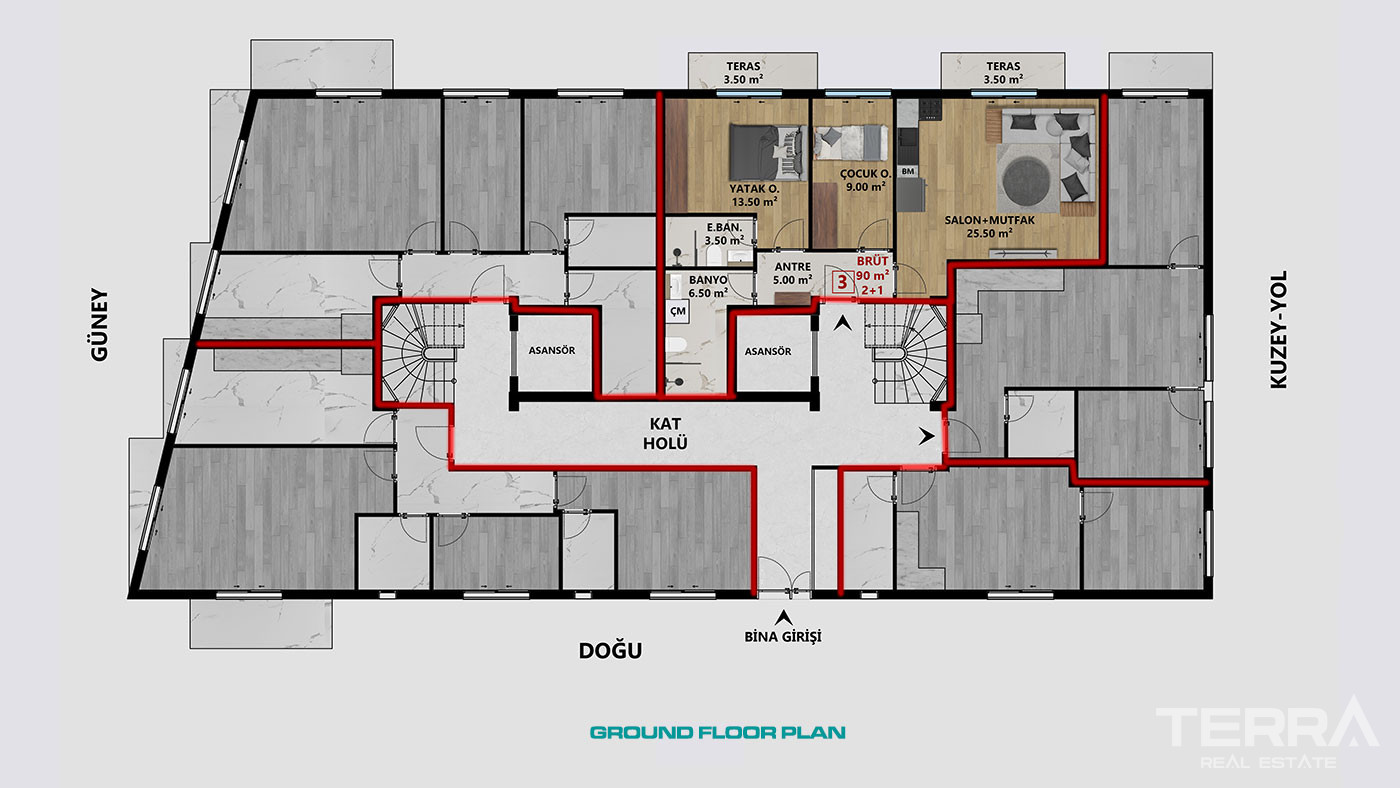 Leiligheter med sentral beliggenhet i Antalya sentrum, Tyrkia - 104453