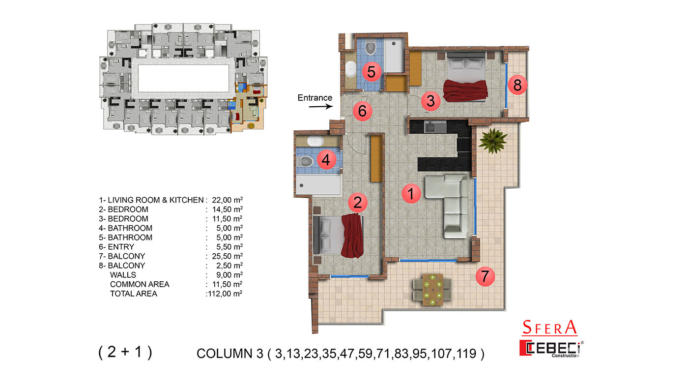 Sfera Premium - Lejligheder til salg i Mahmutlar, Alanya, Tyrkiet - 104191