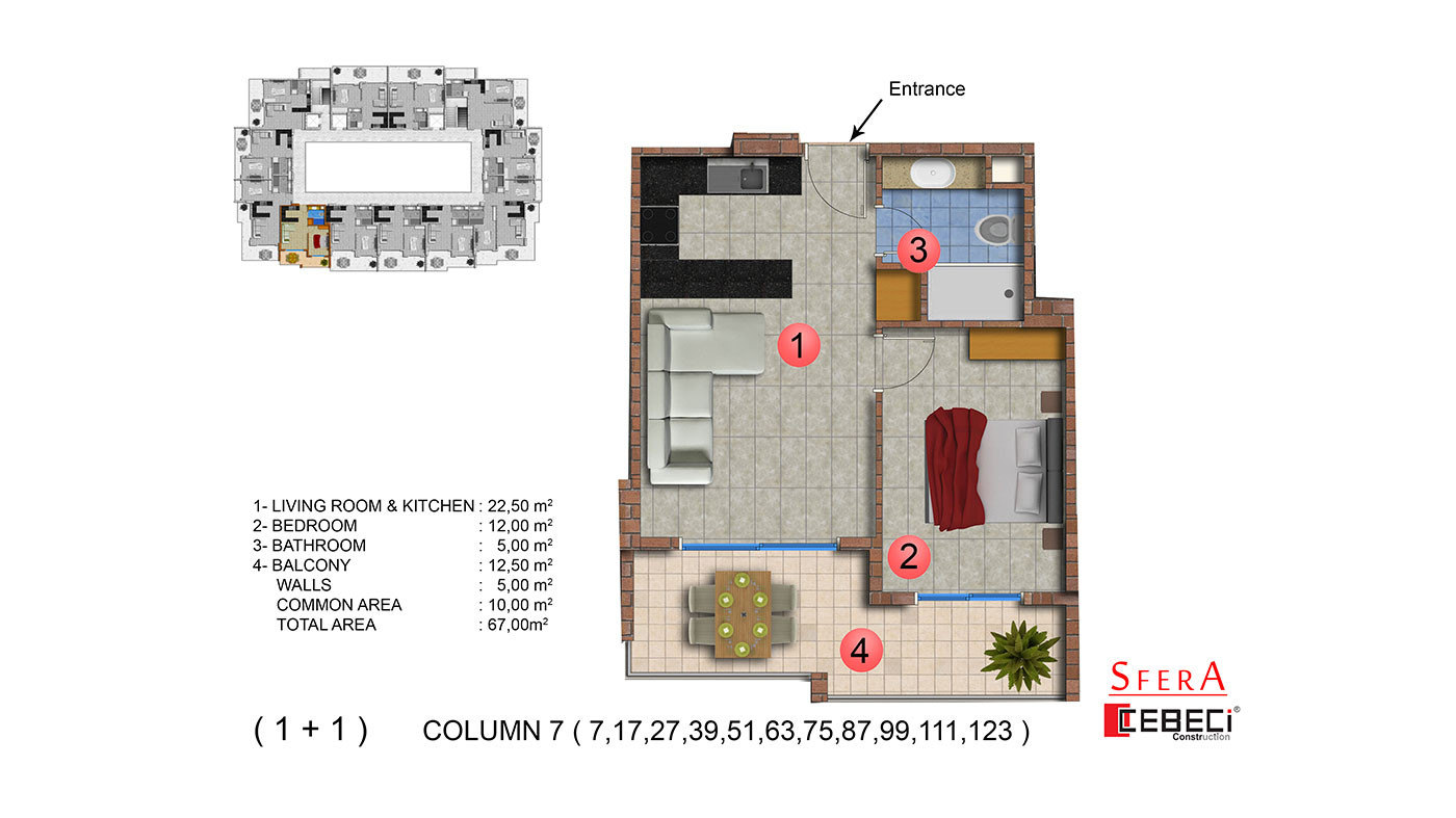 Sfera Premium - Lejligheder til salg i Mahmutlar, Alanya, Tyrkiet - 104195