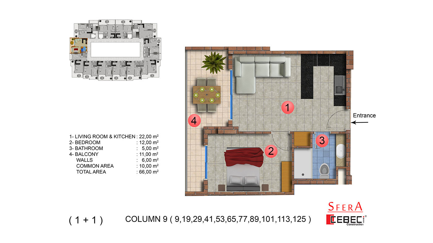Sfera Premium - Lejligheder til salg i Mahmutlar, Alanya, Tyrkiet - 104197