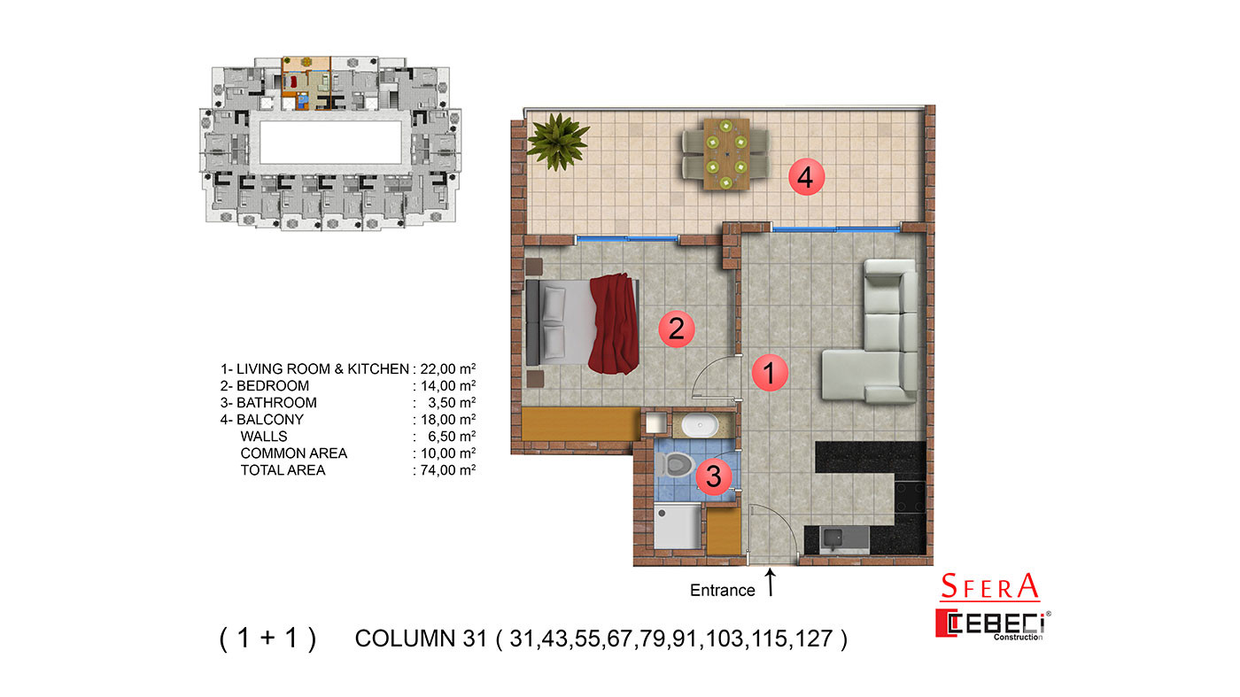 Sfera Premium - Lejligheder til salg i Mahmutlar, Alanya, Tyrkiet - 104199