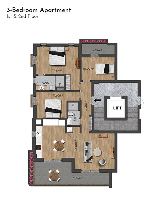 Эксклюзивные апартаменты в Habitat 39, Сиде, Соргун, Турция - 106480