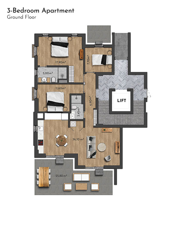 Эксклюзивные апартаменты в Habitat 39, Сиде, Соргун, Турция - 106481