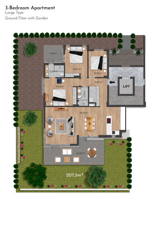 Эксклюзивные апартаменты в Habitat 39, Сиде, Соргун, Турция - 106482