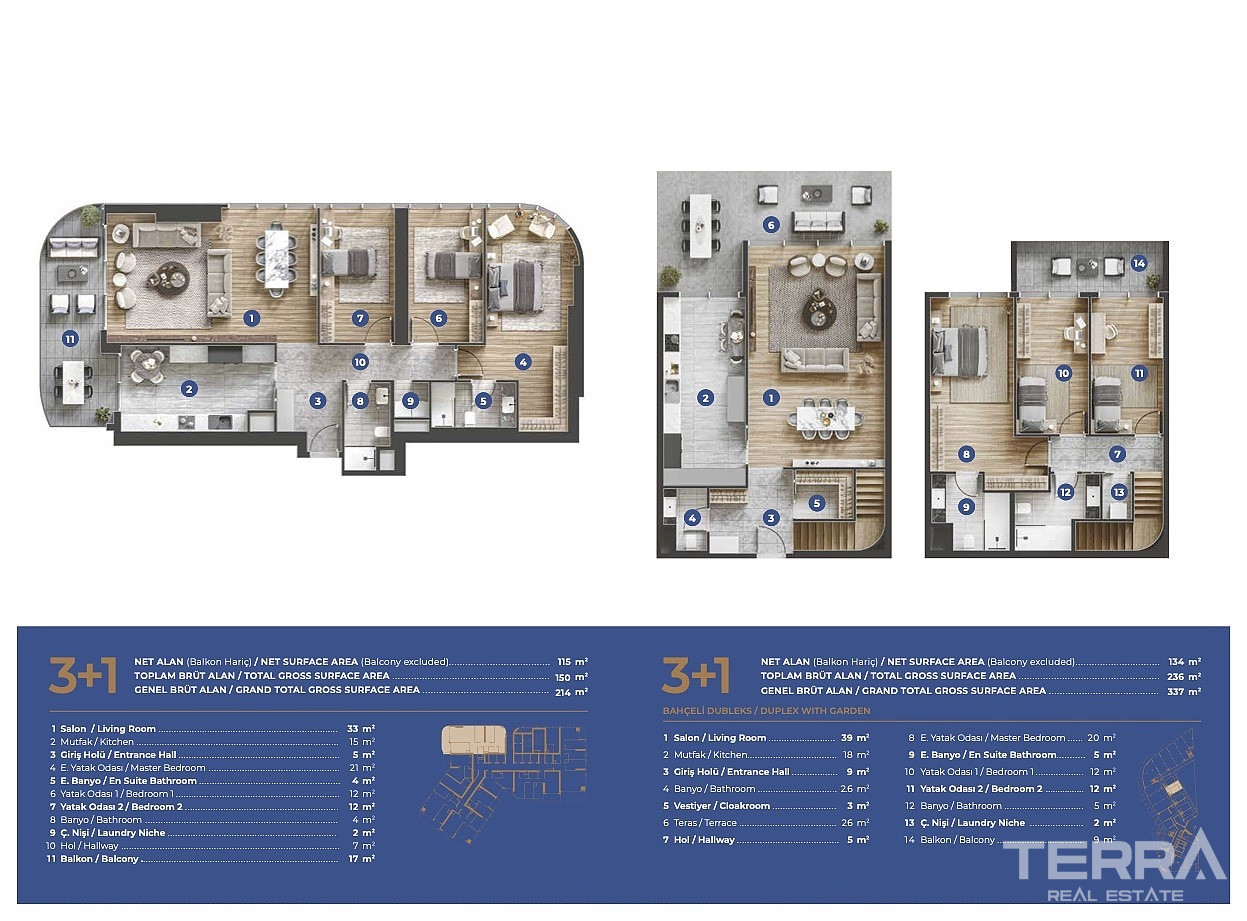 Sea-view Apartments for Sale in Konak, İzmir, Turkey - 107246