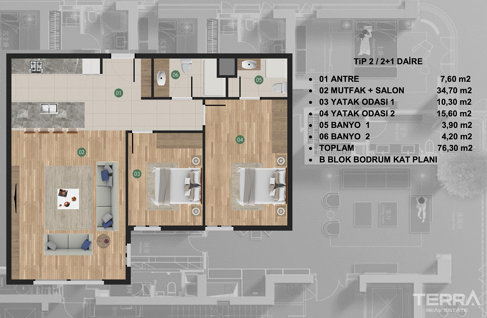 Leiligheter til salgs i Kuşadası, Aydın, Tyrkia - 107482