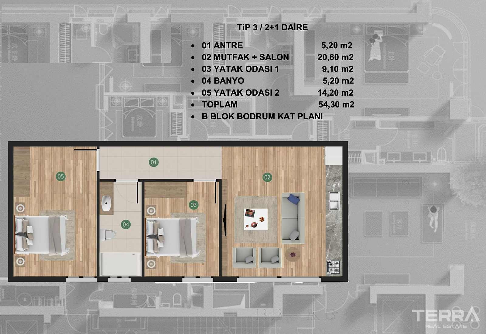 Leiligheter til salgs i Kuşadası, Aydın, Tyrkia - 107483