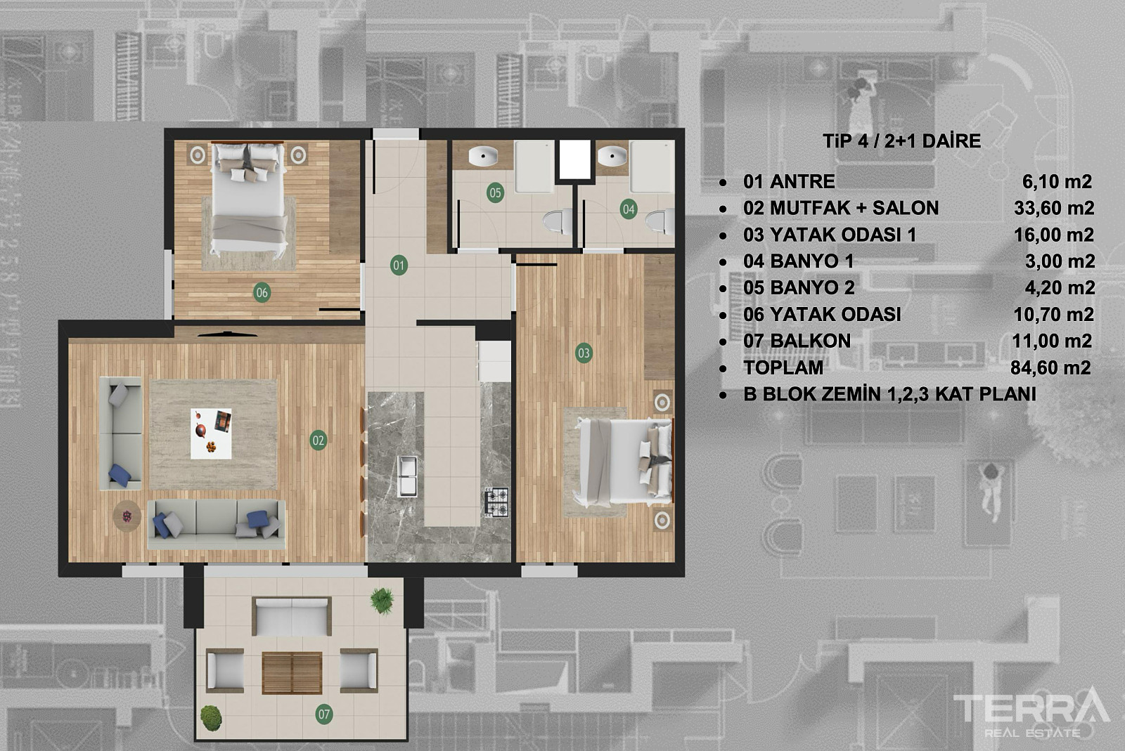 Leiligheter til salgs i Kuşadası, Aydın, Tyrkia - 107484
