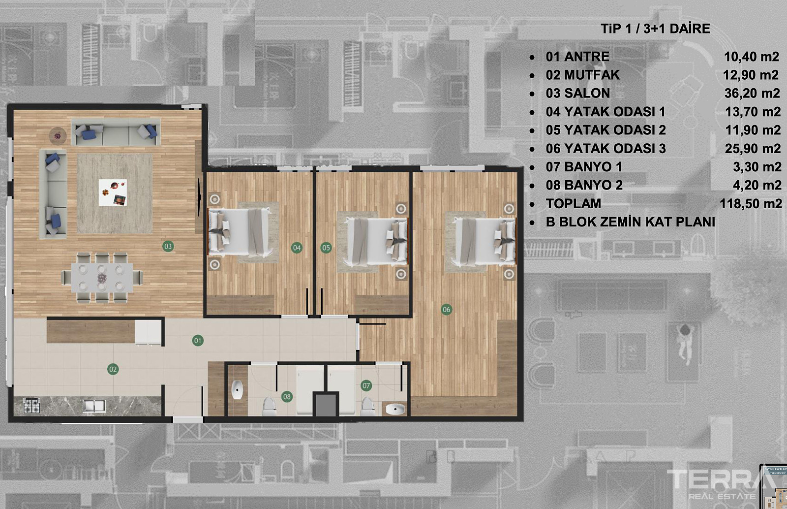 Leiligheter til salgs i Kuşadası, Aydın, Tyrkia - 107488